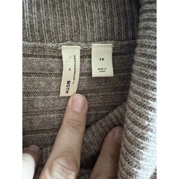 Anthropologie Mote Cowl Neck Sweater Neutral Cream Sz XS Excellent - Picture 3 of 8